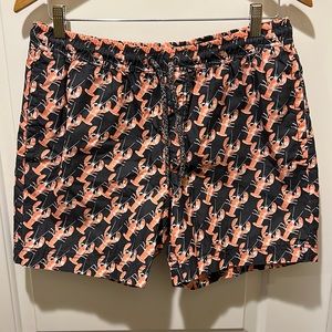 Lobster no liner swim trunks, size medium.